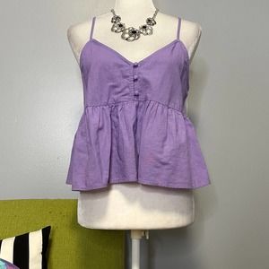 Abound Purple Cotton Babydoll Crop Tank Top NEW XS